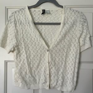 dainty crochet short sleeved cardigan